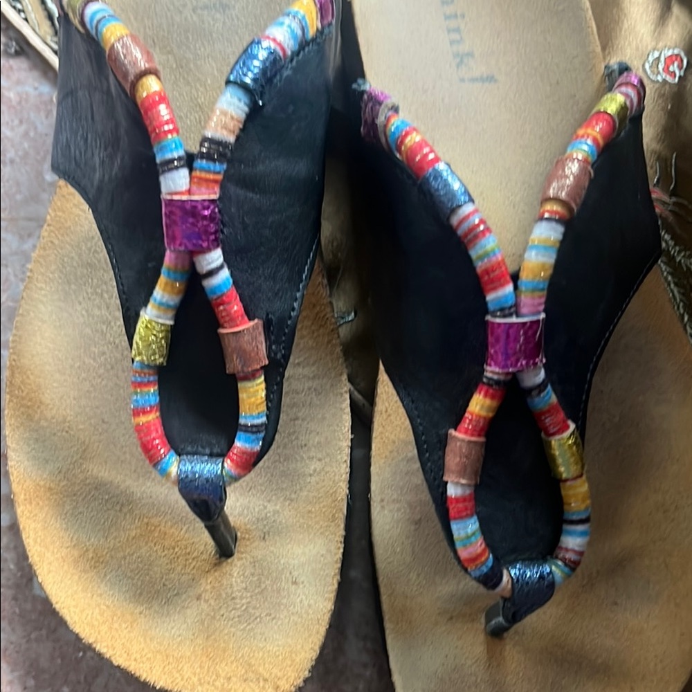 Think Black Sandals with Woven Straps - Picture 3 of 6